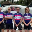 Will Jackson-Moore (second from right) will cycle with Jerry Scagell from Aldbury, Simon Abrahams and James Lumpkin.