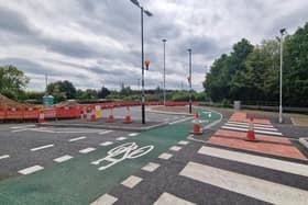 The new Dutch-style roundabout on Boundary Way, Hemel Hempstead. Photo: Herts County Council