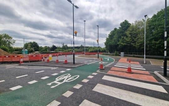 The new Dutch-style roundabout on Boundary Way, Hemel Hempstead. Photo: Herts County Council