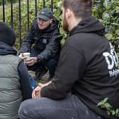 DENS workers helping a rough sleeper