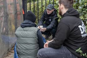 DENS workers helping a rough sleeper