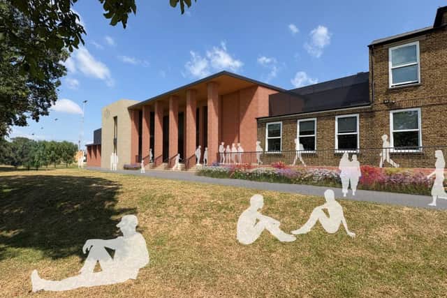 A computer-generated image showing how the improved drama department at Aldenham School could look. Credit: NVB Studio/Aldenham School/Hertsmere Borough Council planning portal.
