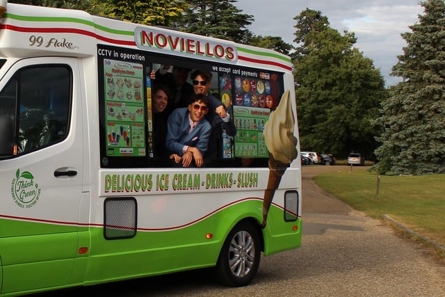 Students came to the prom in a Noviellos Ices van.