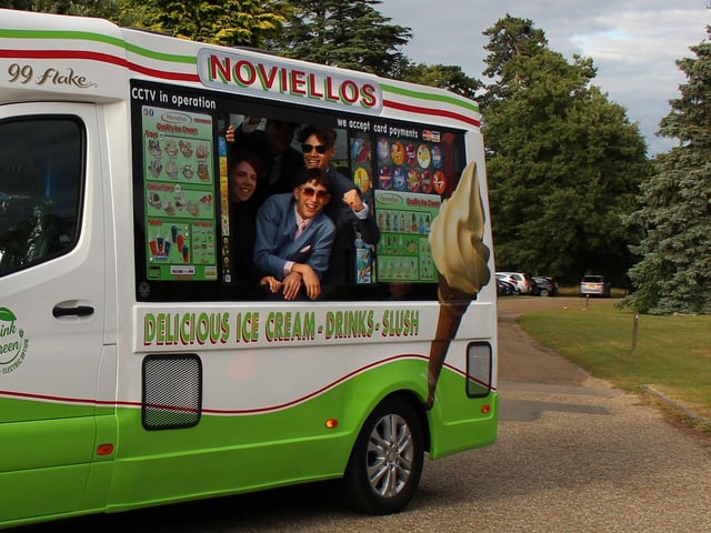 Students came to the prom in a Noviellos Ices van.