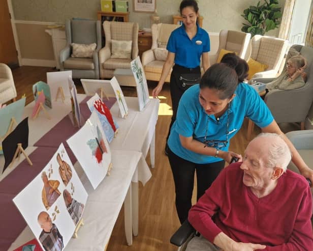 St Pauls Care Centre Residents proudly display their artwork