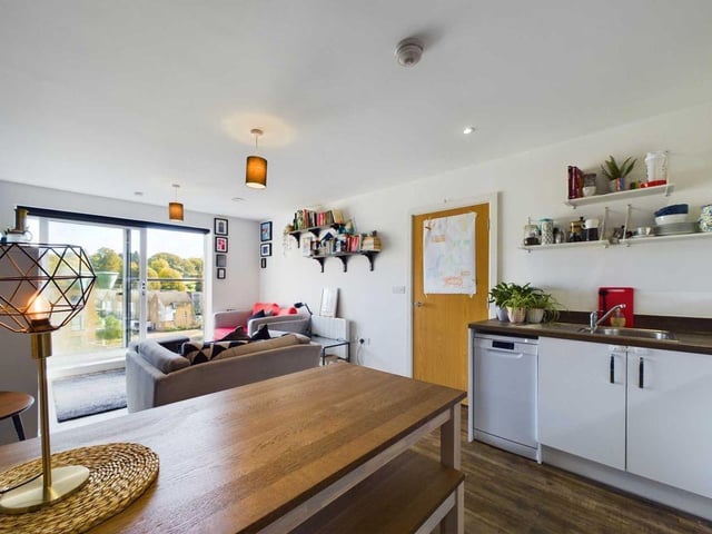 The apartment comes complete with a Juliet balcony overlooking its stunning rural surrounds.
