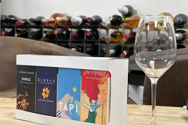The innovative letterbox wine tasting kit developed by Alex Taylor during lockdown