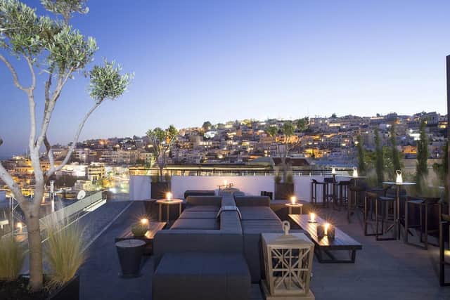 Rooftop location at The Alex for dining and watching the sunset.