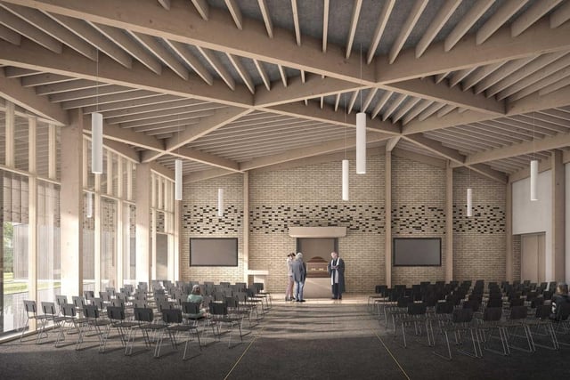 How the inside of the crematorium chapel will look when it's complete
