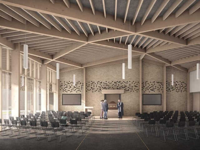 How the inside of the crematorium chapel will look when it's complete