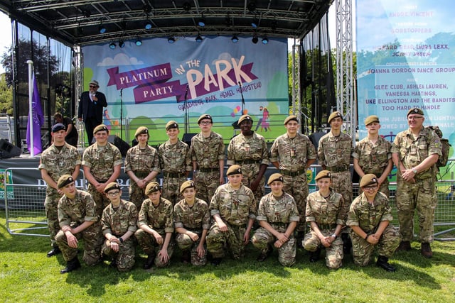 Army cadets from Hemel Hempstead at an event for the Queen on Thursday.