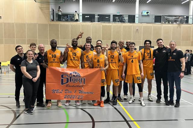 Hemel Storm are pictured after clinching the title.