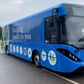 A health and wellbeing bus, that was used by NHS staff nearby