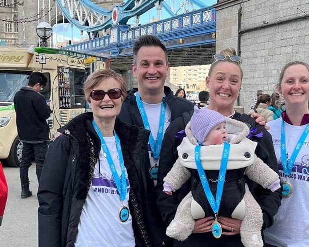 Eileen from Hemel Hemsptead (left) completed the walk with her family