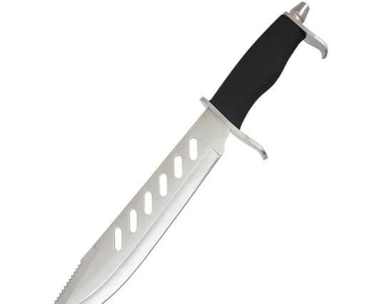 An illustration of an illegal knife from Hertfordshire Constabulary