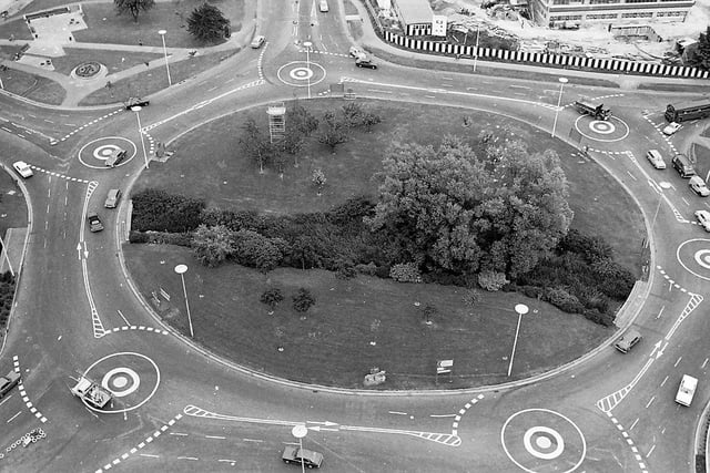 The roundabout pictured shortly after opening