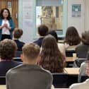 Victoria talking to students on her Safer Screens Listening Tour