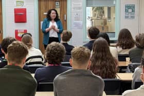 Victoria talking to students on her Safer Screens Listening Tour