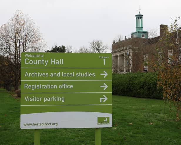 Hertfordshire County Hall, Hertfordshire County Council. Credit: Will Durrant/LDRS