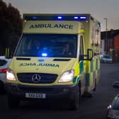 A ambulance leaves the Accident and Emergency department. Photo by Matt Cardy/Getty Images