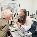 Linda Condon with Amy Patel, Specsavers Hemel Hempstead Optometrist