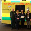 Paramedic Darren Hart, lead stroke nurse specialist Karyn Butchard, stroke nurse specialist Louise Ward, assistant divisional manager for elderly care and stroke Pauline Sweeney and paramedic Matthew Rozemont.