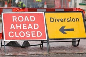 Three of the road closures are expected to cause moderate delays – with drivers facing waits of between 10 minutes and half an hour