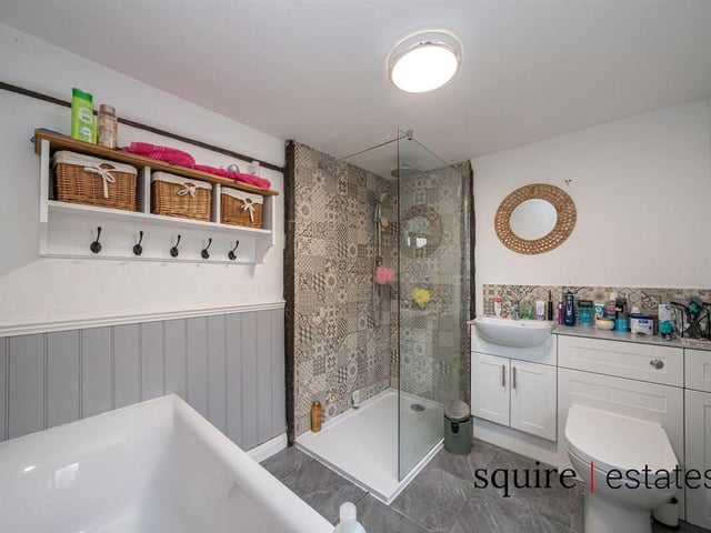 The family bathroom adds a touch of luxury.