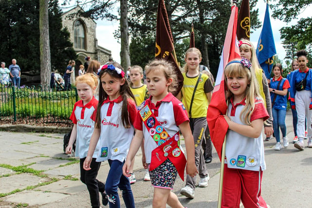 Local girls from organisations joined in a parade in Gadebridge Park for the Jubilee.