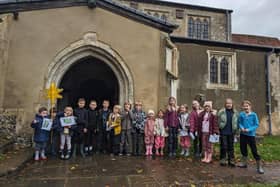 Great Gaddesden School children are walking the distance to Bethlehem. Photo: permission gained from parents of all kids in the picture by one of our PTA committee.