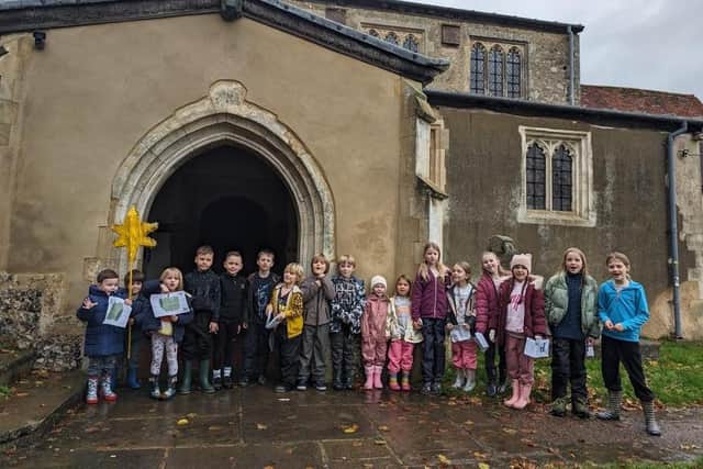 Great Gaddesden School children are walking the distance to Bethlehem. Photo: permission gained from parents of all kids in the picture by one of our PTA committee.