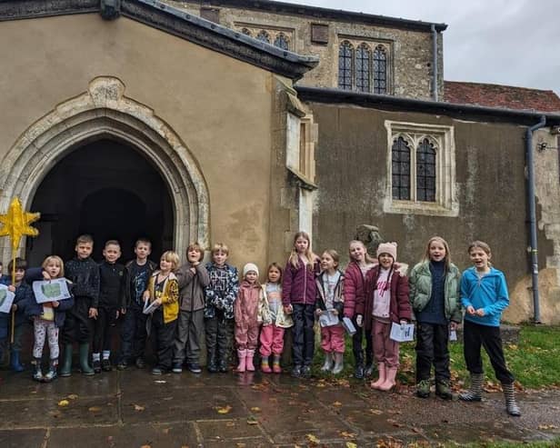 Great Gaddesden School children are walking the distance to Bethlehem. Photo: permission gained from parents of all kids in the picture by one of our PTA committee.