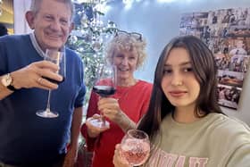 Ukrainian Valeriia Alekseieva with hosts  Clare and John Roberts. Image supplied by Valeriia Alekseieva