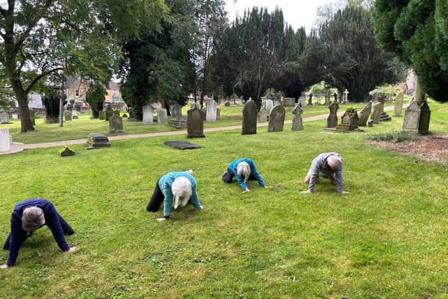Class at Rectory Lane Cemetery for older adults