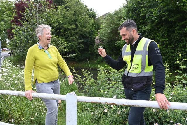 CLLR Pauline Wright and Mariusz the Site Manager at Bovingdon Cala
