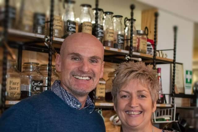 Owen and Kerry-Anne Cooper inside Liberty Tea Rooms & Community Hub