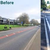 The A5183 between Markyate and Flamstead before and after the first phase of road safety improvements