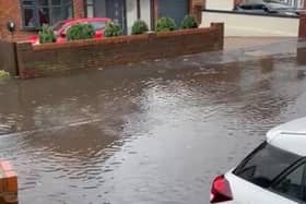 Flooding on the road on October 31