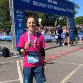 Amy finished the Belfast Marathon in 5hr8m