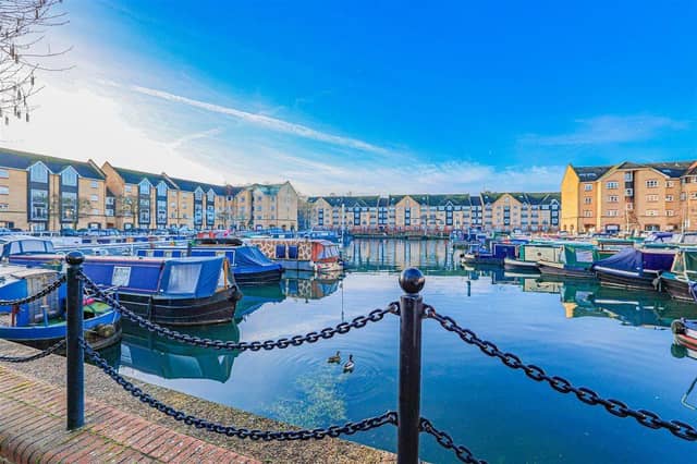 This rare find overlooks the bustling Apsley Marina.