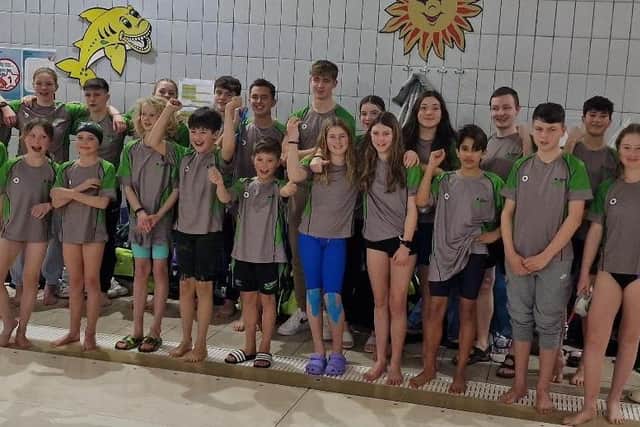 Some of Berkhamsted's swimmers at Boreham Wood.
