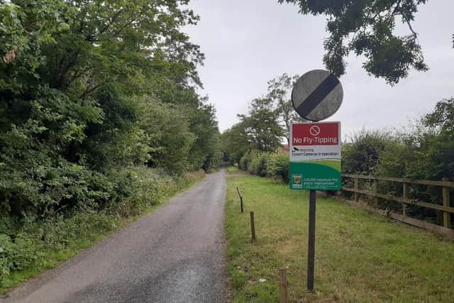 A camera was hidden in the well known fly-tipping hot spot. Image submitted.