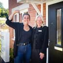 L-R Competition winner, Molly Fielding, collecting the keys for her dream Kings Gate home from Miller Homes Property Sales Consultant, Teresa Welch.