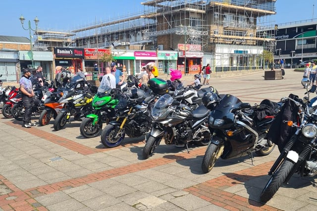 The bikers met at the Monks Inn, where the donated eggs had been dropped off by members of the public.
