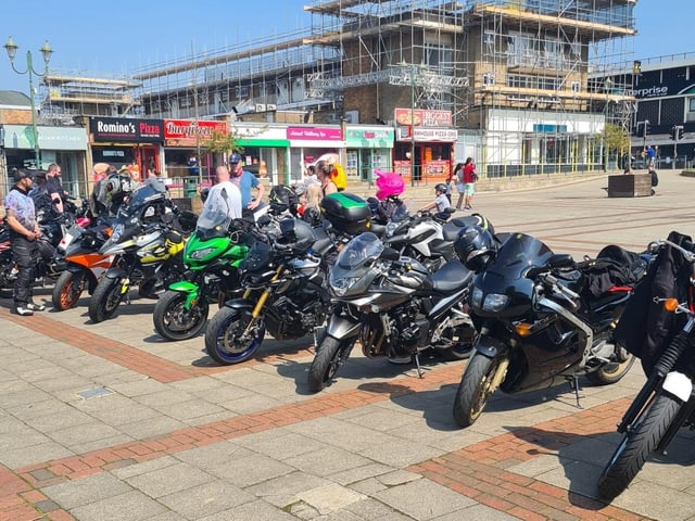 The bikers met at the Monks Inn, where the donated eggs had been dropped off by members of the public.
