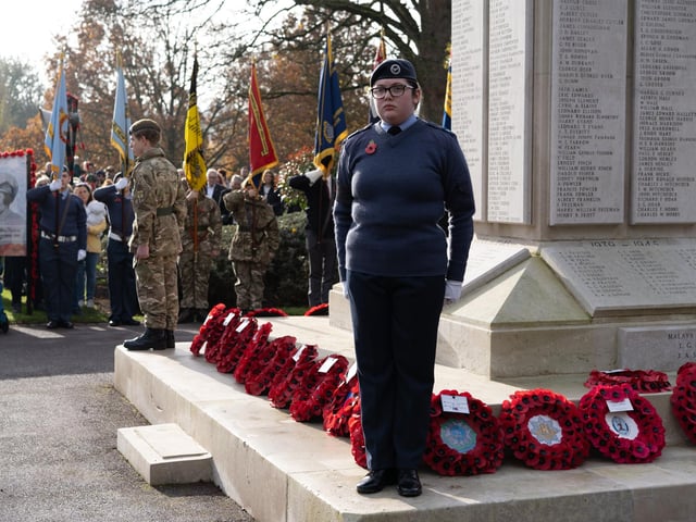 Wreaths were laid around Boxmoor War Memorial as part of the Remembrance Day service