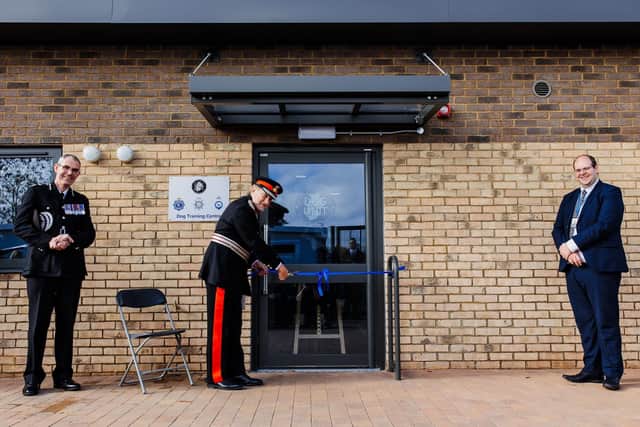 The training centre was officially opened by Lord Lieutenant Robert Vos, alongside Chief Constable Charlie Hall and Hertfordshire PCC Jonathan Ash-Edwards. Photo: Jo Quint/Quintessential Photography