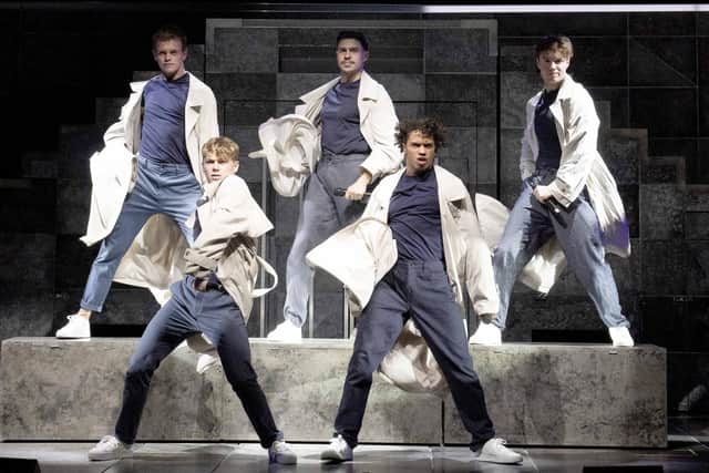 LtoR Regan Gascoigne, Archie Durrant, Jamie Corner, Kalifa Burto & Alexanda O'Reilly in Greatest Days, photo from Alastair Muir