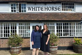 Victoria visiting the White Horse Pub in Harpenden