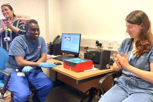 Danuta Bukanska can now hear properly for the first time.